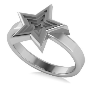 Three Dimensional Star Fashion Ring 14k White Gold - All