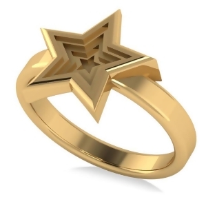 Three Dimensional Star Fashion Ring 14k Yellow Gold - All