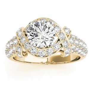 Diamond Twisted Engagement Ring Setting 14k Yellow Gold 0.58ct - All
