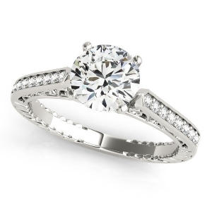 Diamond Antique Style Engagement Ring Setting Platinum 0.10ct - All