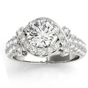Diamond Twisted Engagement Ring Setting Palladium 0.58ct - All