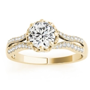 Diamond Twisted Style Engagement Ring Setting 18k Yellow Gold 0.18ct - All
