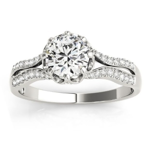 Diamond Twisted Style Engagement Ring Setting Platinum 0.18ct - All