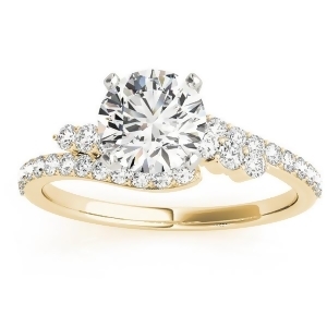 Diamond Bypass Engagement Ring Setting 18k Yellow Gold 0.45ct - All