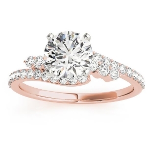 Diamond Bypass Engagement Ring Setting 18k Rose Gold 0.45ct - All