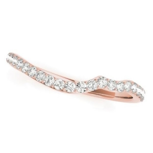 Diamond Accented Contoured Wedding Band 14k Rose Gold 0.29ct - All