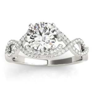 Diamond Infinity Engagement Ring Setting 14k White Gold 0.22ct - All