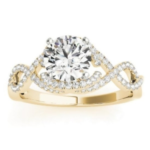 Diamond Infinity Engagement Ring Setting 14k Yellow Gold 0.22ct - All