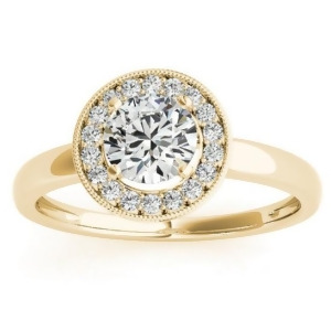 Diamond Accented Halo Engagement Ring Setting 14k Yellow Gold 0.10ct - All