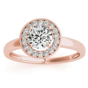 Diamond Accented Halo Engagement Ring Setting 14k Rose Gold 0.10ct - All