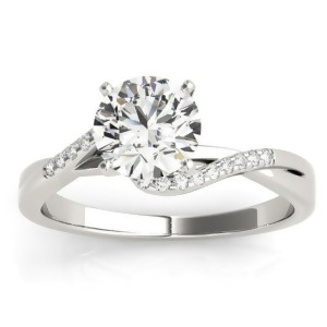 Diamond Bypass Engagement Ring 14k White Gold 0.09ct - All