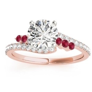 Diamond and Ruby Bypass Engagement Ring 14k Rose Gold 0.45ct - All