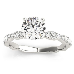 Solitaire Contoured Shank Diamond Engagement Ring Palladium 0.33ct - All
