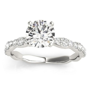 Solitaire Contoured Shank Diamond Engagement Ring Platinum 0.33ct - All