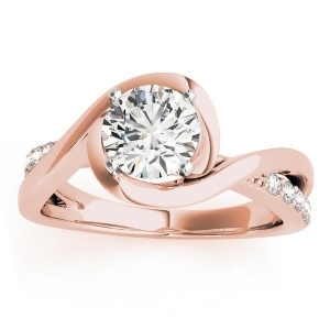 Solitaire Bypass Diamond Engagement Ring 14k Rose Gold 0.13ct - All