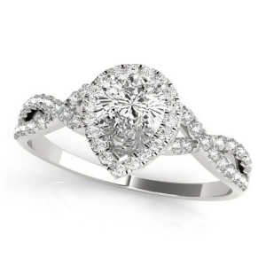 Twisted Pear Diamond Engagement Ring Palladium 1.50ct - All