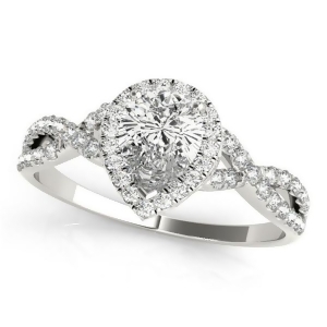 Twisted Pear Diamond Engagement Ring Platinum 1.00ct - All