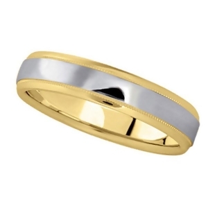 Carved Two-Tone Wedding Band 4mm - All