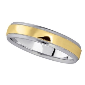 Carved Two-Tone Wedding Band 4mm - All