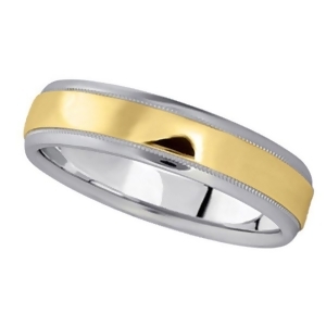 Men's Carved Two-Tone Wedding Band 5mm - All