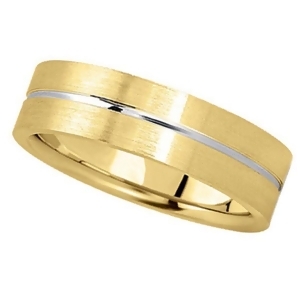 Men's Carved 14k Two-Tone Wedding Band 6mm - All
