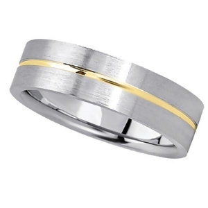 Men's Carved 14k Two-Tone Wedding Band 6mm - All