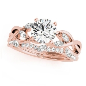 Twisted Round Diamonds Bridal Sets 14k Rose Gold 1.73ct - All