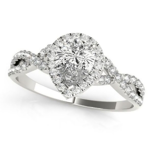 Twisted Pear Moissanite Engagement Ring Platinum 1.50ct - All