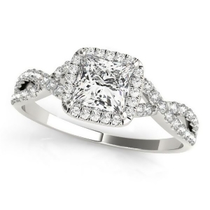 Twisted Princess Moissanite Engagement Ring Platinum 1.00ct - All