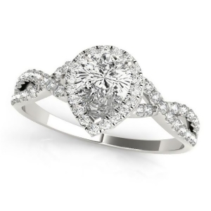 Twisted Pear Moissanite Engagement Ring Palladium 1.00ct - All