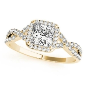 Twisted Princess Moissanite Engagement Ring 18k Yellow Gold 1.50ct - All