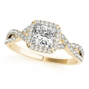 Twisted Princess Moissanite Engagement Ring 18k Yellow Gold 1.00ct - All