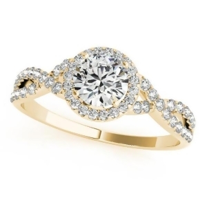 Twisted Round Moissanite Engagement Ring 18k Yellow Gold 1.50ct - All