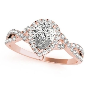 Twisted Pear Moissanite Engagement Ring 14k Rose Gold 1.50ct - All