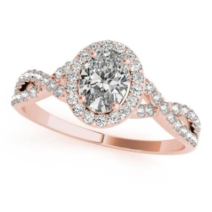 Twisted Oval Moissanite Engagement Ring 14k Rose Gold 1.50ct - All