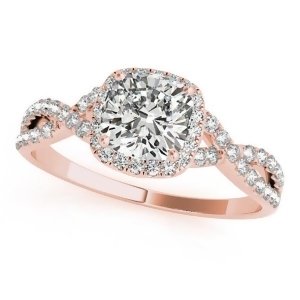 Twisted Cushion Moissanite Engagement Ring 14k Rose Gold 1.50ct - All