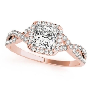 Twisted Princess Moissanite Engagement Ring 14k Rose Gold 1.50ct - All