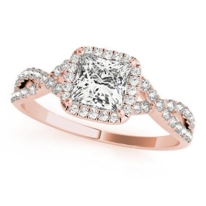 Twisted Princess Moissanite Engagement Ring 14k Rose Gold 0.50ct - All
