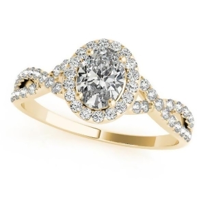 Twisted Oval Moissanite Engagement Ring 14k Yellow Gold 1.50ct - All