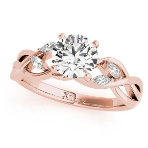 Twisted Round Diamonds and Moissanite Engagement Ring 14k Rose Gold 1.00ct - All