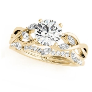Twisted Round Moissanites Bridal Sets 18k Yellow Gold 1.73ct - All