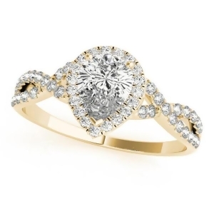 Twisted Pear Moissanite Engagement Ring 18k Yellow Gold 1.00ct - All