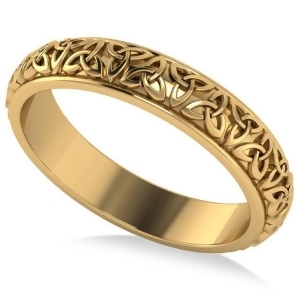 Celtic Knot Infinity Wedding Band Ring 18k Yellow Gold - All