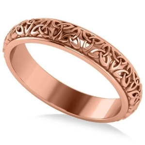 Celtic Knot Infinity Wedding Band Ring 14K Rose Gold - All