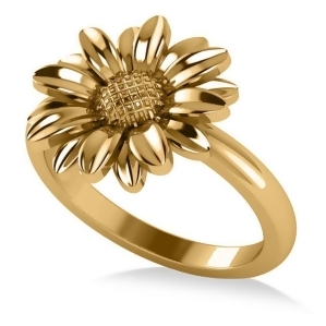 Multilayered Daisy Flower Fashion Ring 14k Yellow Gold - All
