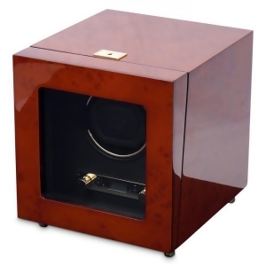 Wolf Savoy Men's Single Watch Winder with Glass Cover Key Lock Closure 2 Colors - All