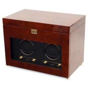 Wolf Savoy Men's Double Watch Winder and Storage Box Glass Cover Key Lock 2 Colors - All