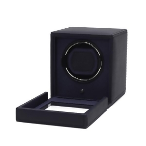 Wolf Cub Single Watch Winder w Cover in Navy - All