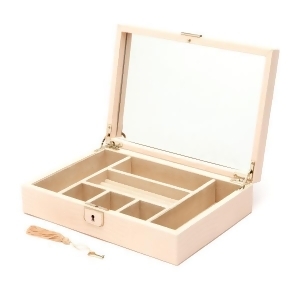 Wolf Palermo Medium Jewelry Box in Blush Leather w/ 6 Compartments - All