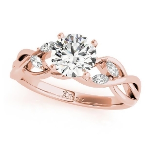Twisted Round Diamonds and Moissanite Engagement Ring 18k Rose Gold 0.50ct - All